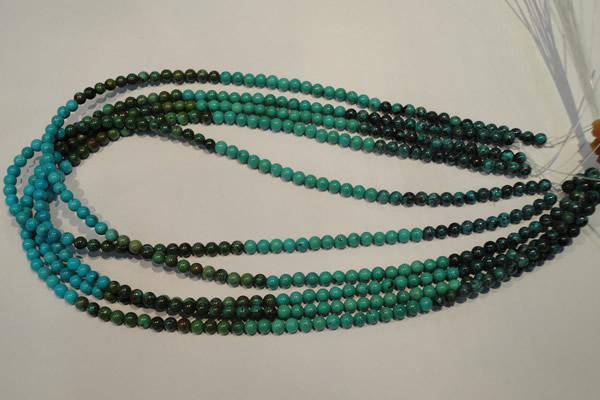 CNT101 15.5 inches 4mm round natural turquoise beads wholesale