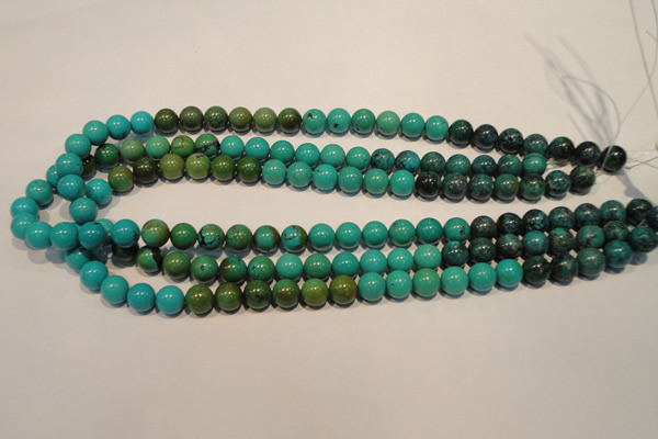 CNT105 15.5 inches 9mm round natural turquoise beads wholesale