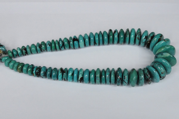 CNT11 16 inches multi-size rondelle natural turquoise beads wholesale