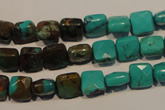 CNT125 15.5 inches 7*7mm faceted square natural turquoise beads