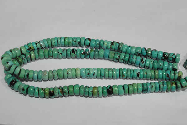 CNT223 15.5 inches 5*11mm rondelle natural turquoise beads wholesale