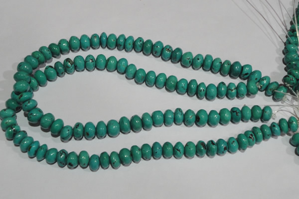 CNT225 15.5 inches 8*12mm rondelle natural turquoise beads wholesale