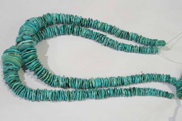 CNT228 15.5 inches 2*6mm - 5*22mm dish natural turquoise beads wholesale