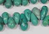 CNT230 Top-drilled 6*12mm - 8*18mm teardrop natural turquoise beads