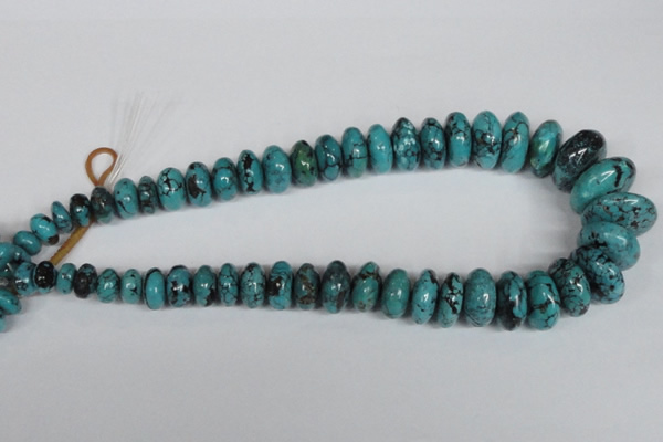 CNT31 16 inches multi-size rondelle natural turquoise beads wholesale