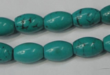 CNT369 15.5 inches 10*14mm rice turquoise beads wholesale