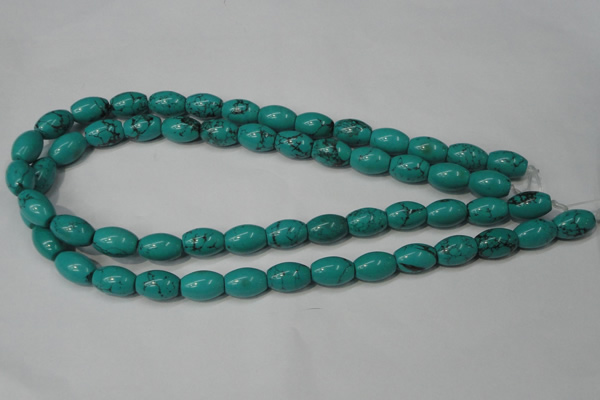 CNT369 15.5 inches 10*14mm rice turquoise beads wholesale