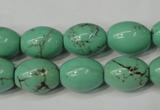 CNT370 15.5 inches 12*16mm rice turquoise beads wholesale