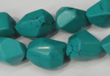 CNT374 15.5 inches 14*18mm faceted nuggets turquoise beads wholesale