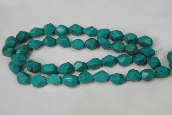 CNT374 15.5 inches 14*18mm faceted nuggets turquoise beads wholesale