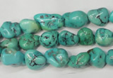 CNT380 15.5 inches 8*12mm nuggets natural turquoise beads