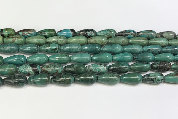 CNT514 15.5 inches 8*16mm teardrop turquoise gemstone beads