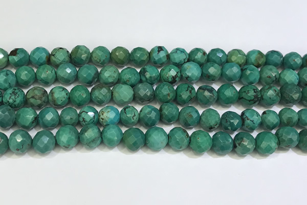 CNT534 15.5 inches 8mm faceted round turquoise gemstone beads