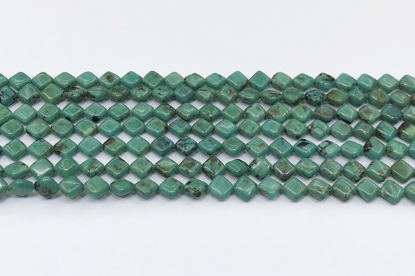 CNT552 15.5 inches 6mm diamond turquoise gemstone beads