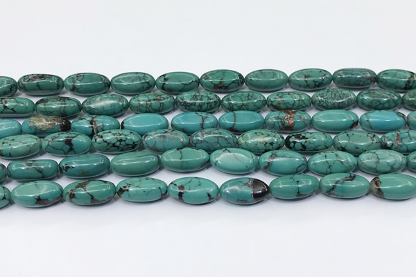 CNT564 15.5 inches 8*15mm oval turquoise gemstone beads