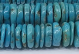 CNT570 15.5 inches 2.5*10mm - 4*10mm disk turquoise gemstone beads