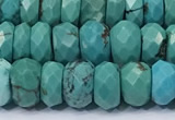 CNT576 15.5 inches 4*9mm - 6*10mm faceted rondelle turquoise gemstone beads