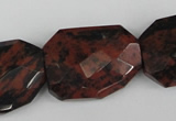 COB103 22*32mm twisted & faceted rectangle mahogany obsidian beads