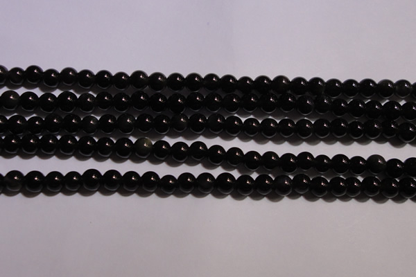 COB21 15.5 inches 4mm round black obsidian beads wholesale