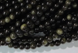 COB251 15.5 inches 4mm round golden obsidian beads wholesale