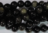 COB253 15.5 inches 8mm round golden obsidian beads wholesale