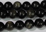 COB255 15.5 inches 12mm round golden obsidian beads wholesale