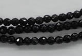 COB351 15.5 inches 5mm faceted round black obsidian beads