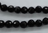 COB353 15.5 inches 8mm faceted round black obsidian beads