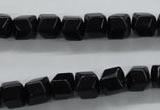 COB388 15.5 inches 8*8mm faceted cube black obsidian beads