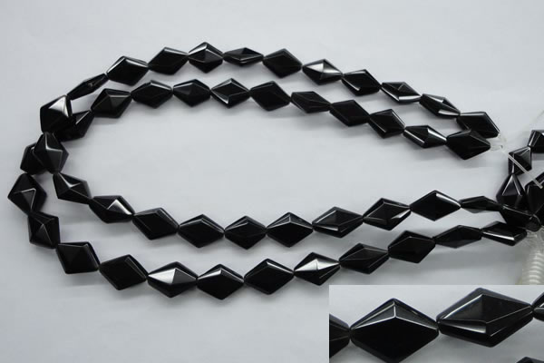 COB410 15.5 inches 10*15mm faceted oval black obsidian beads