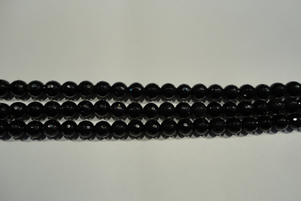 COB451 15.5 inches 6mm faceted round black obsidian beads