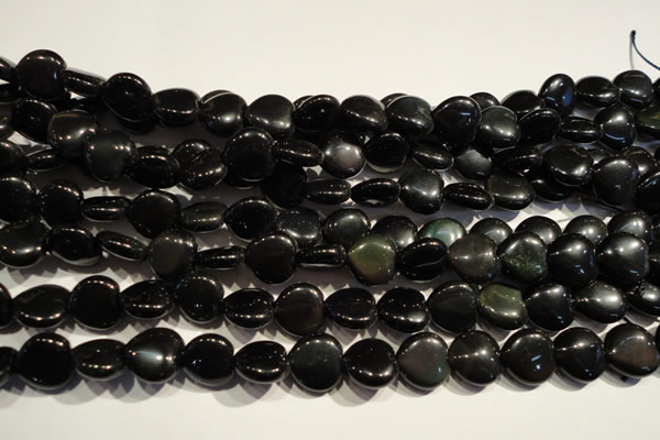 COB467 15.5 inches 10*10mm heart black obsidian beads wholesale