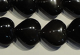 COB470 15.5 inches 16*16mm heart black obsidian beads wholesale