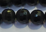 COB476 15.5 inches 12mm faceted round matte black obsidian beads