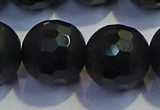 COB480 15.5 inches 20mm faceted round matte black obsidian beads