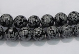 COB52 15.5 inches 8mm round Chinese snowflake obsidian beads