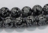 COB53 15.5 inches 12mm round Chinese snowflake obsidian beads