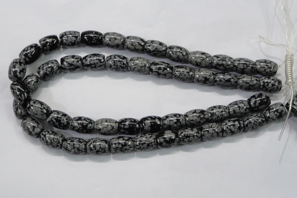 COB54 15.5 inches 12*16mm drum Chinese snowflake obsidian beads