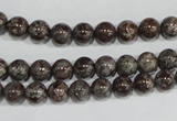 COB551 15.5 inches 6mm round red snowflake obsidian beads wholesale