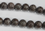 COB553 15.5 inches 10mm round red snowflake obsidian beads wholesale