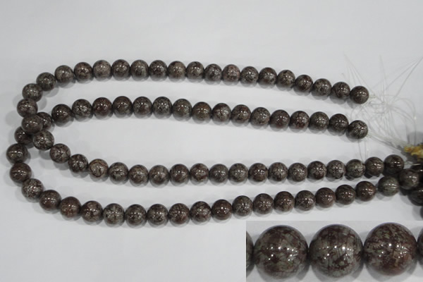 COB553 15.5 inches 10mm round red snowflake obsidian beads wholesale