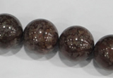 COB557 15.5 inches 18mm round red snowflake obsidian beads wholesale