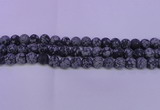 COB560 15.5 inches 4mm round matte snowflake obsidian beads