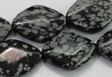 COB60 15.5 inches 18*25mm diamond Chinese snowflake obsidian beads