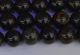 COB652 15.5 inches 8mm round gold black obsidian beads wholesale