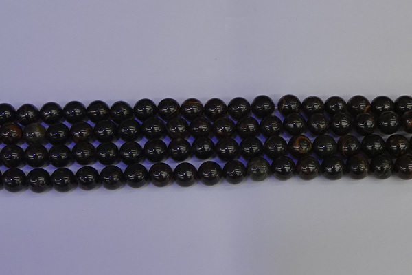 COB652 15.5 inches 8mm round gold black obsidian beads wholesale