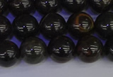 COB653 15.5 inches 10mm round gold black obsidian beads wholesale