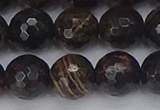 COB688 15.5 inches 12mm faceted round golden black obsidian beads