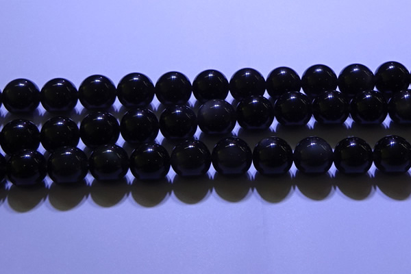 COB715 15.5 inches 14mm round ice black obsidian beads wholesale