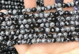 COB759 15.5 inches 6mm round snowflake obsidian beads wholesale